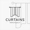 curtains logo line art minimalist simple vector illustration template icon graphic design