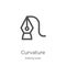 curvature icon vector from editing tools collection. Thin line curvature outline icon vector illustration. Outline, thin line