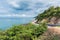 Curve of coast road with mountain and sea, Nang Phaya hill scenic point