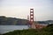 Curve of the Golden Gate Bridge view to Marin County