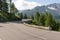 Curve on the Grossglockner High Alpine Road. Mountain asphalt road serpentine. Austria