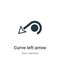 Curve left arrow vector icon on white background. Flat vector curve left arrow icon symbol sign from modern user interface