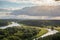 Curve of Nemunas River as seen from Merkine observation deck  Lithuania