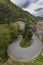 Curve road in Sanctuary of Covadonga.