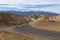 Curved aspalted road in heart of Death Valley