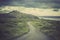 Curved asphalt road in the mountains of Iceland