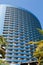 Curved Balconies on Blue Tropical Hotel