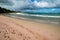 Curved beach of Cabarete Beach in DR.ARW