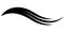 Curved calligraphic line sea wave calligraphic element feather vector, elegantly curved ribbon stripe