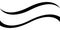 Curved calligraphic line strip, vector, ribbon like road element of calligraphy gracefully curved line