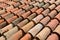 Curved clay tiles