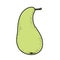 Curved conference pear varieties color variation for coloring page isolated on white