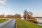 Curved country road in nature reserve