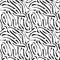 Curved dashes vector seamless pattern. Mosaic abstract ink background. Hand drawn swirls, curves, lines, curls.