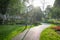 curved garden path in park