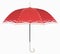 Curved handle red umbrella