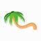 Curved horizontal palm tree icon