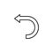Curved left arrow line icon