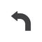 Curved left arrow vector icon