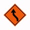 Curved Left Traffic Road Sign, Vector Illustration, Isolate On White Background Icon