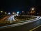 Curved Light Trails at Night Time