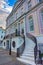 Curved marble starway - entrace to a stately greek revival mansion - Broad street - Chartleston SC