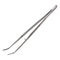 Curved metal tweezers for the dentist. Hand metal tool. Health and medicine. Realistic isolated object on white