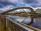 Curved millennium bridge in Newcastle and Gateshead.