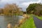 Curved path along a lake in Naas Park Ireland