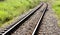 Curved Railway Track Running Through Countryside