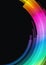 Curved rainbow digital particles geometric wave gradient vertical poster background template vector