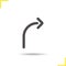 Curved right arrow glyph icon