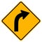Curved Right Traffic Road Sign, Vector Illustration, Isolate On White Background,Symbols, Icon. EPS10
