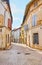 The curved Rue Blanqui in old Tarascon, France