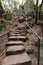 Curved steep stairway to the rocks