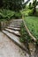 Curved stone garden steps leading to second garden l