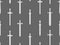 Curved swords seamless pattern. Swords silhouettes. Weapons of the Roman Empire, gladius. Design of swords for posters, banners