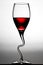 Curved wine glass