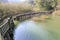 Curved wooden bridge