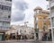 Curved yellow building in Faro city