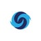 Curves circles blue waves rotation simple logo vector