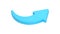 Curving arrow pointer 3d icon. Blue website directional element
