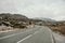 Curving asphalted road in a rocky mountainous area