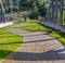 Curving pathway and chairlift in Park City Utah