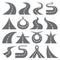 Curving road symbols flat icons vector set