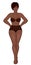 Curvy african american girl in underwear isolated on white. Vector illustration. Plus size model in lingerie or swimsuit