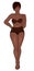 Curvy african american girl in underwear isolated on white. Vector illustration. Plus size model in lingerie or swimsuit