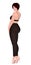 Curvy caucasian girl in casual wear and high heels isolated on white. Vector illustration. Pretty plus size model . Body