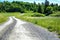 Curvy dirt road in the countryside