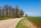 Curvy gravel road .